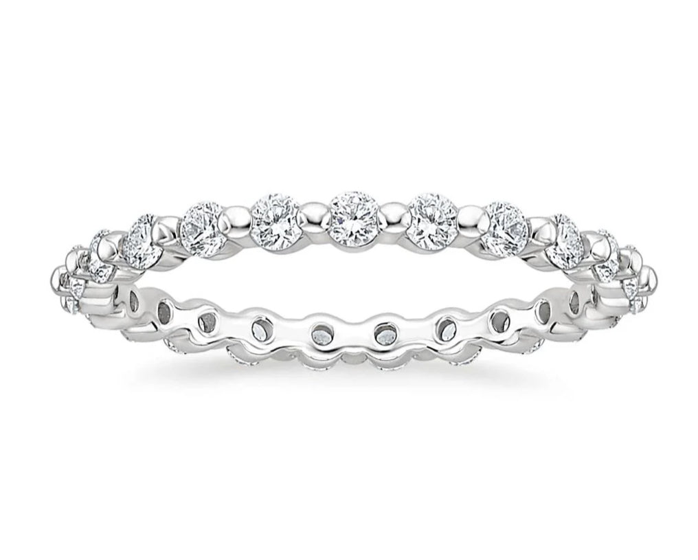 2mm 925 Sterling Silver Cubic Zirconia Eternity Ring