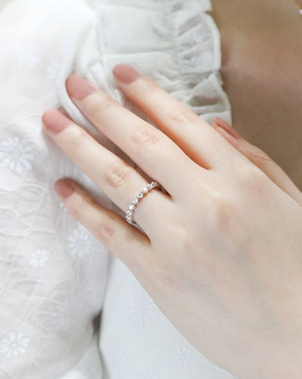 2mm 925 Sterling Silver Cubic Zirconia Eternity Ring